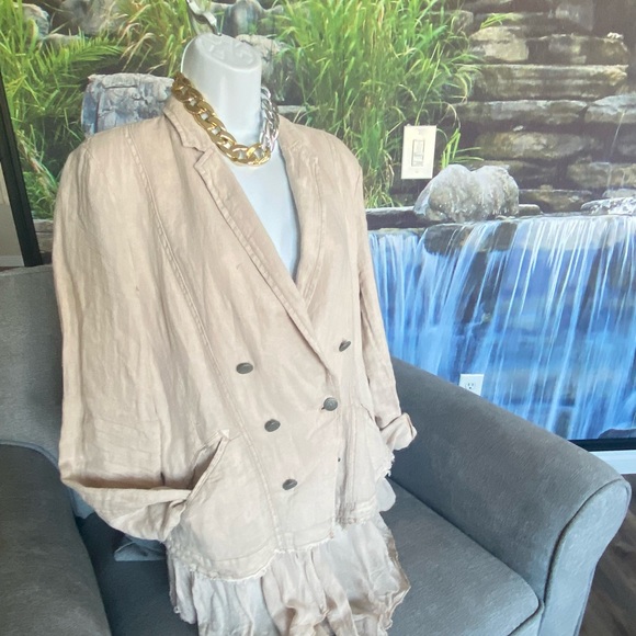 Free People Stunning Light Weight Double Breasted Jacket w/2 Front Pockets - Picture 12 of 16